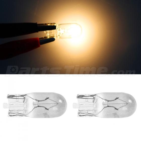 2x T10 W5W 194 5W Halogen Clear Bulb Side Marker Signal Car Yellow