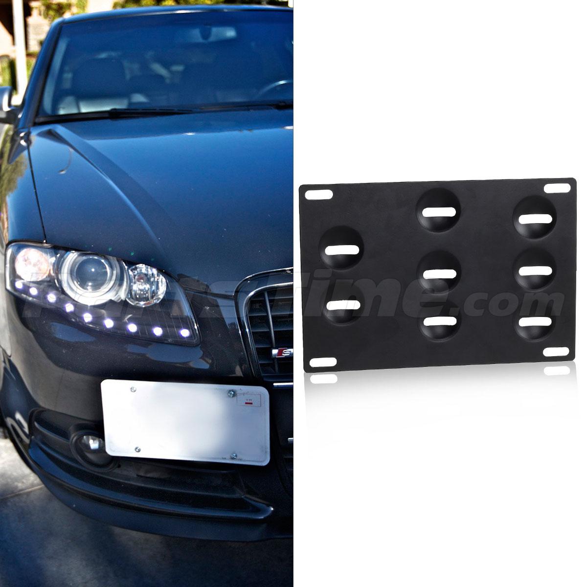 Front Bumper Tow Hook License Plate Mounting Bracket Adapter for Audi