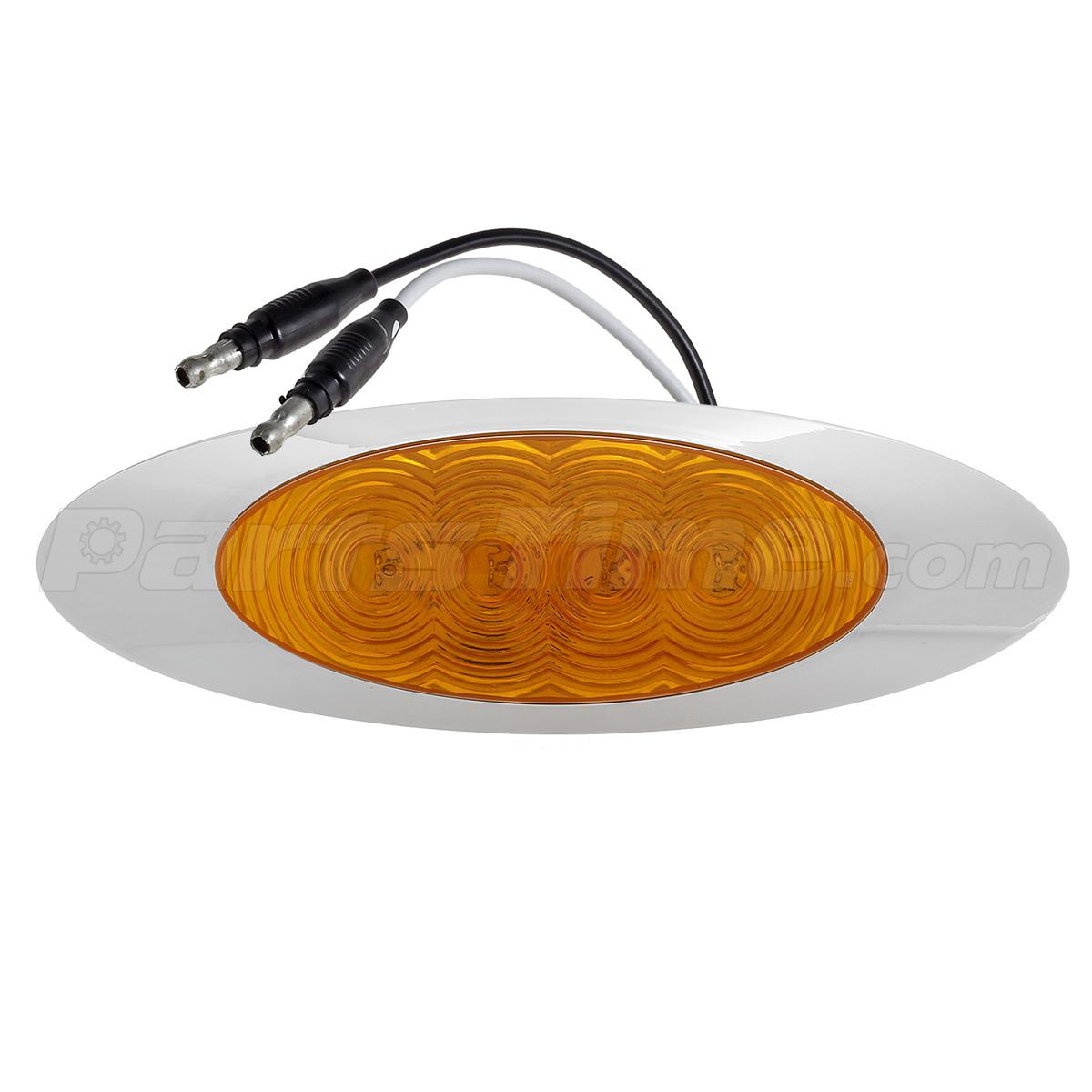 5x Amber 4LED Side Marker Cab Marker Light For Peterbilt 379 Wide Hood Extension