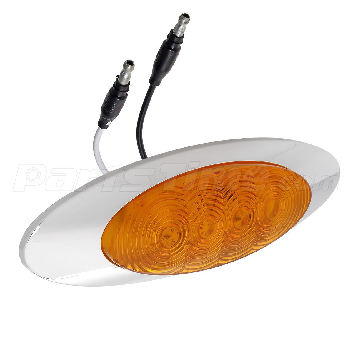 5x Amber 4LED Side Marker Cab Marker Light For Peterbilt 379 Wide Hood