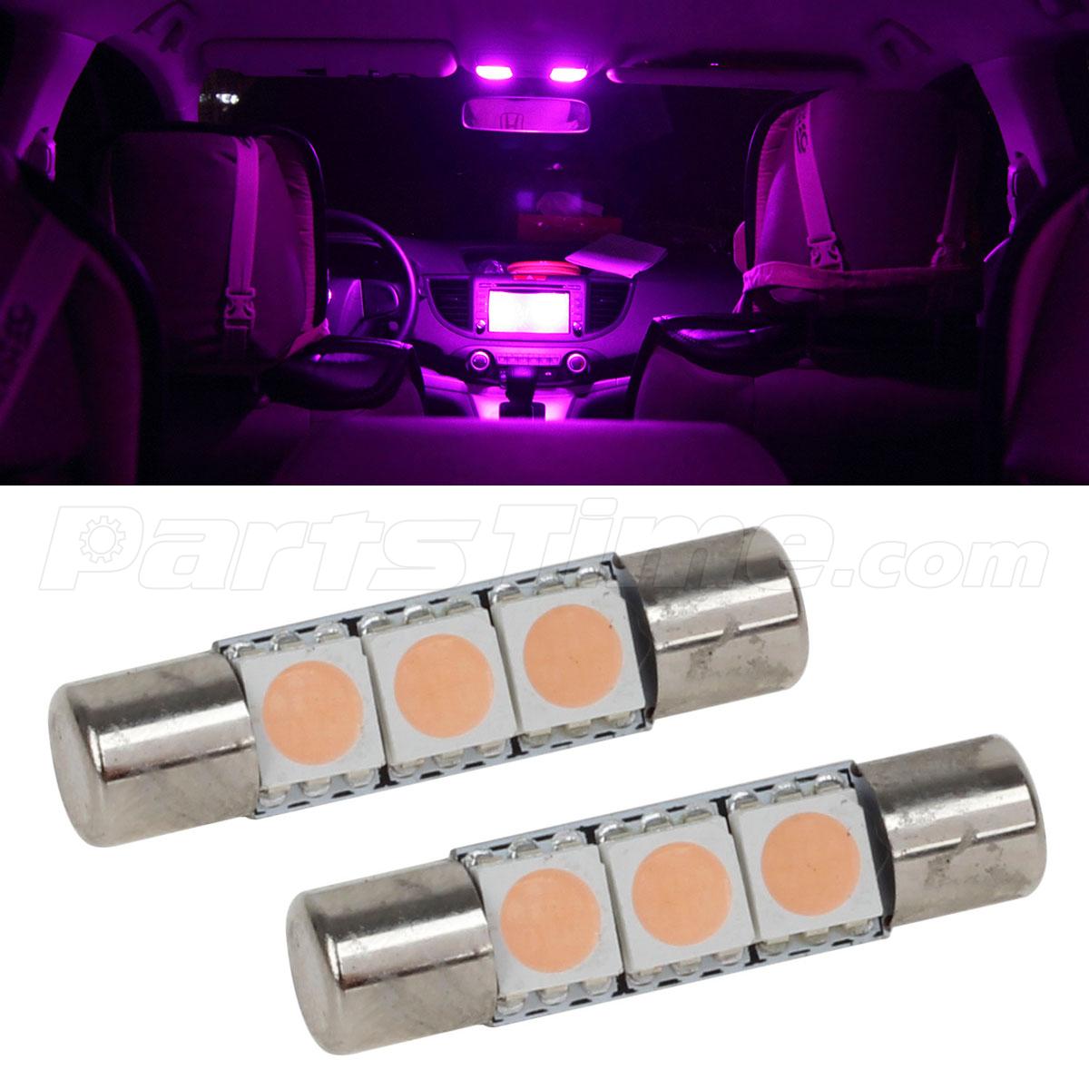 2pcs Pink Purple 3SMD LED Bulb for Car Vanity Mirror Lights Sun Visor Lamp eBay