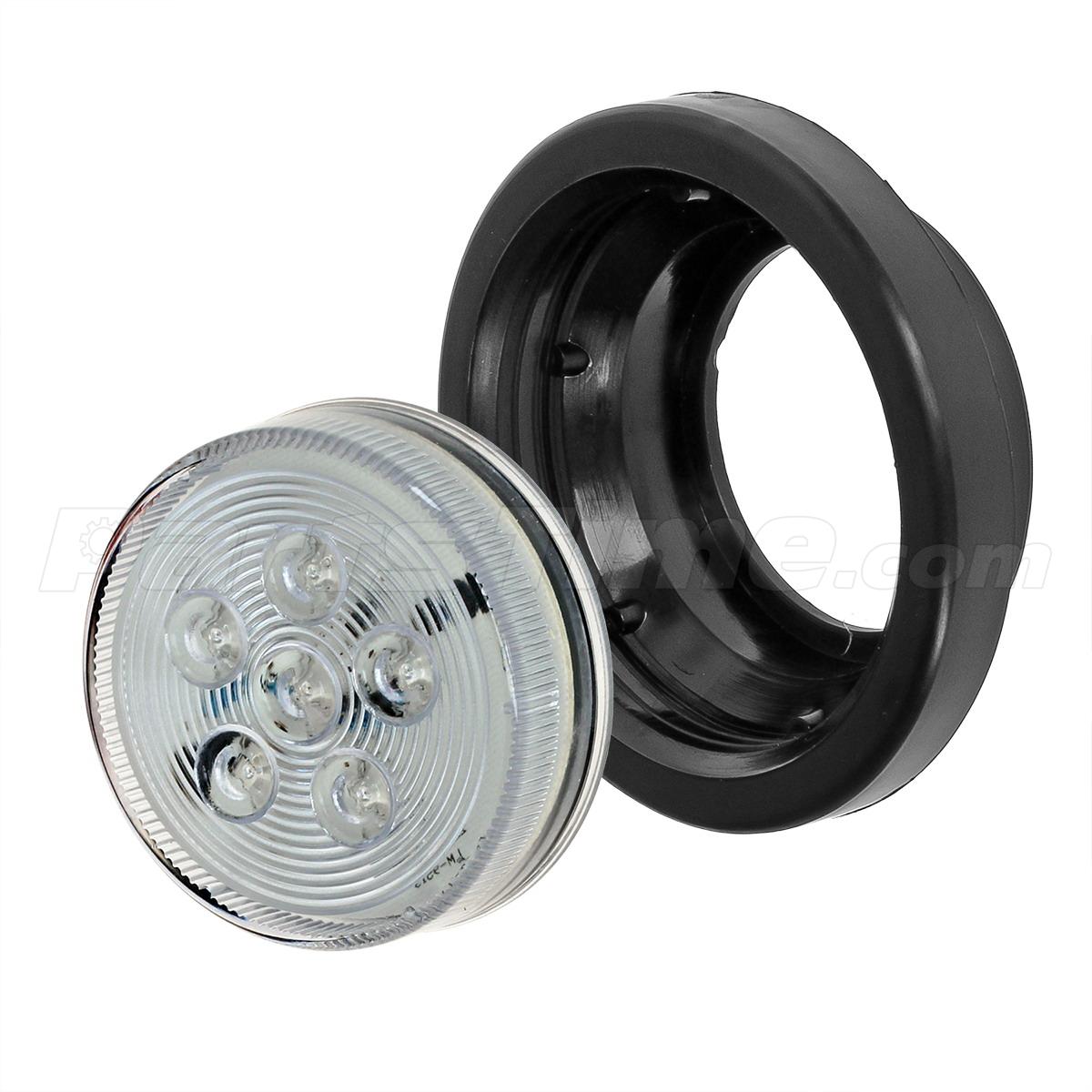 (2) 2.5" Round Side Marker Light 6LED For Kenworth Breather Lights